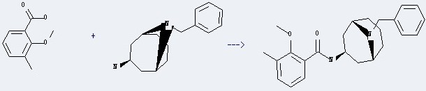 2-Methoxy-3-methylbenzoic acid can be used to produce 2-methoxy-3-methyl-N-(9-benzyl-9-azabicyclo[3.3.1]nonan-3b-yl)benzamide with 2b-amino-9-benzyl-9-azabicyclo[3.3.1]nonane.